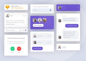 Flat Chat UI Kit Sketch