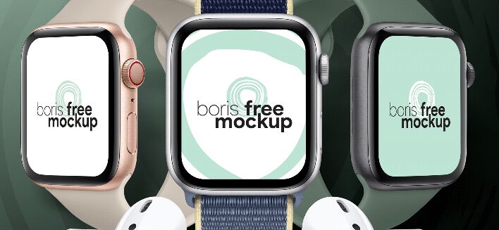 Realistic Apple Watch Series 5 PSD Mockup