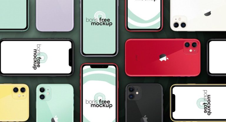 iPhone 11 App Screen Mockup PSD