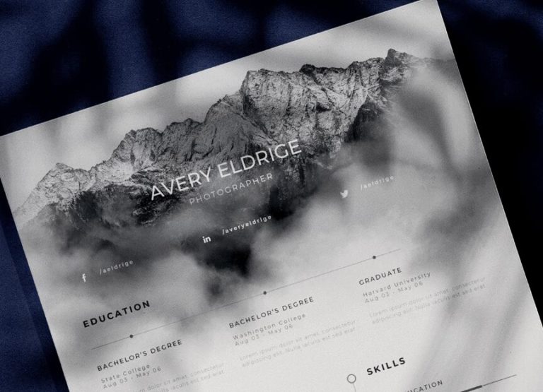 Creative Resume Template For Photoshop & Illustrator