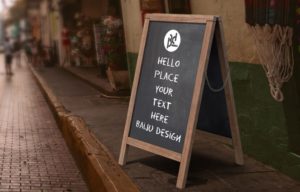 Realistic Sandwich Board PSD Mockup