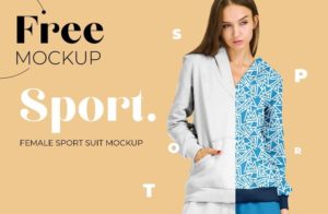 Women Sport Suit PSD Mockup