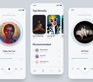 Minimal Flat Music App UI