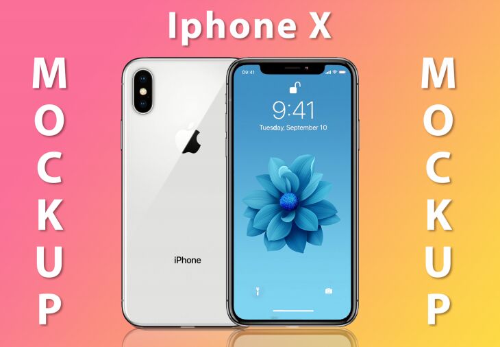 Top View iPhone X PSD Mockup