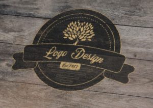 Realistic Wood Logo Vector Template