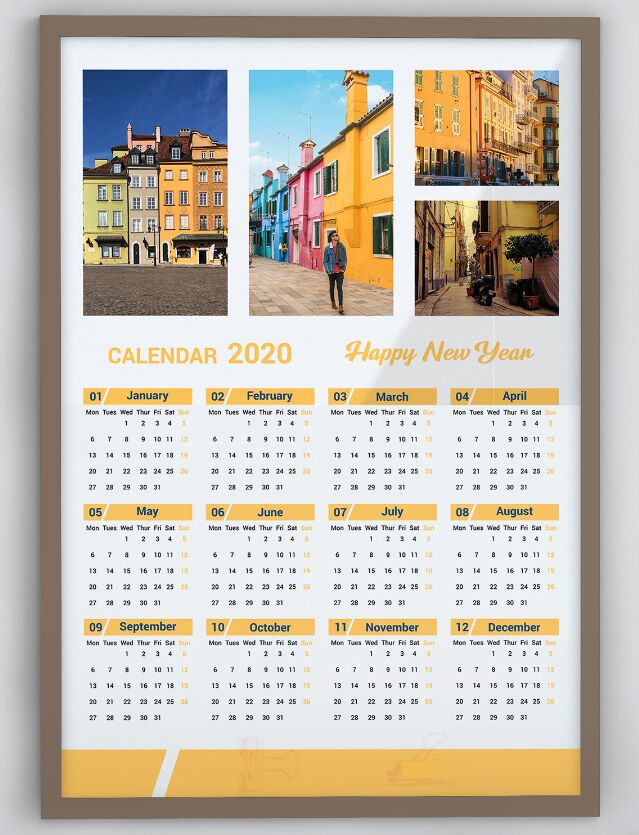 2020 Calendar Vector Template