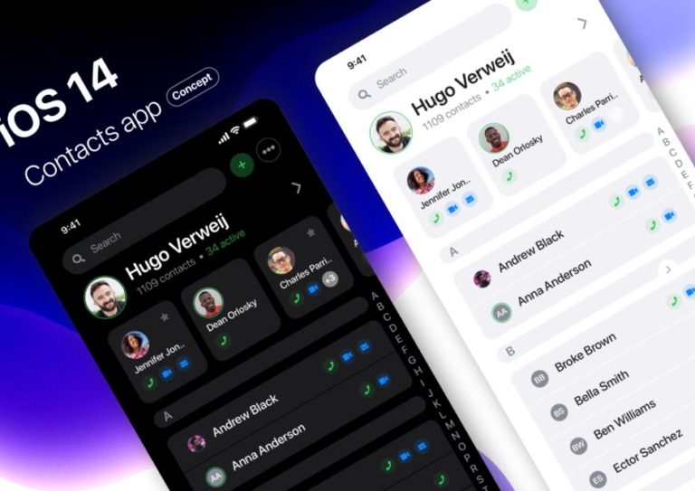 iOS 14 Contacts App GUI Kit For Sketch