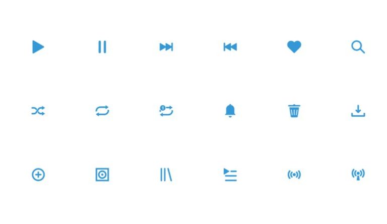 6 Minimal Vector Icons For Music App