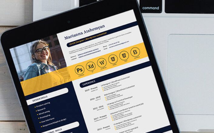 Developer Resume CV PSD Mockup