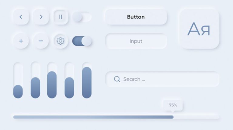 Clean Neumorphic UI Elements For Sketch