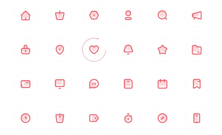 24 UI Stroke Icons (SVG & XD)