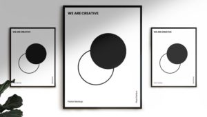 Minimal Creative Wall Poster PSD Mockup