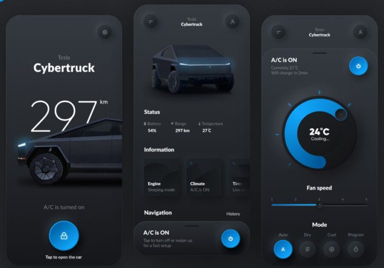 Tesla Smart App UI For Figma