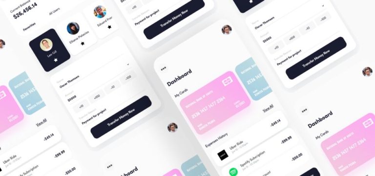 Money Transfer App UI For Sketch