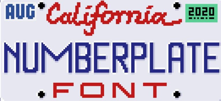 Numberplate Pixel Font