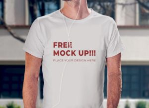 Realistic T-Shirt Mockup Boy Model Mockup