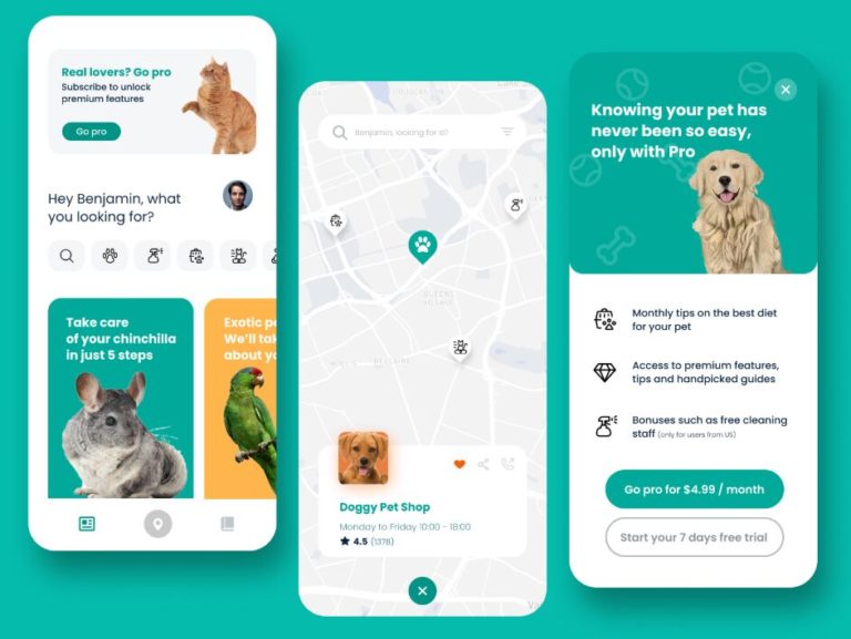 Minimal Pet Mobile App Design For Figma