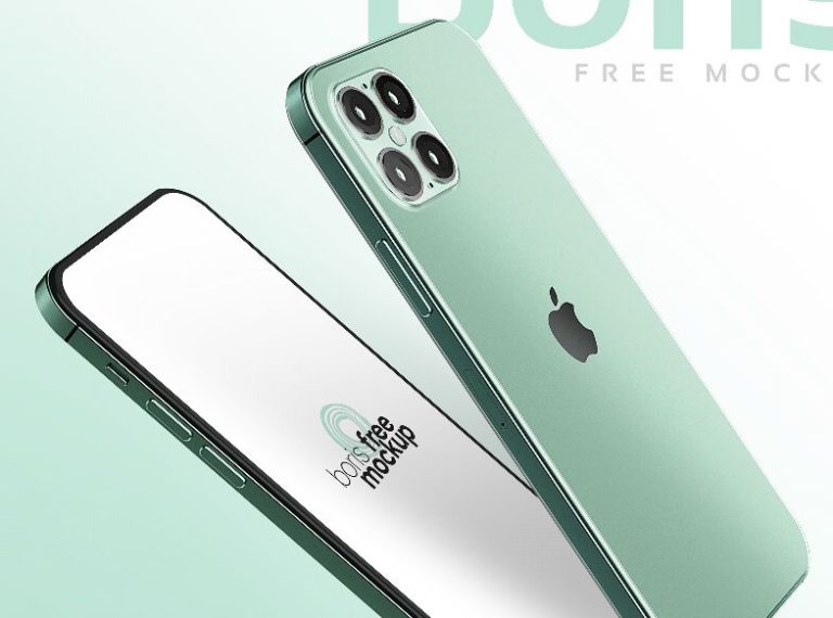 Green iPhone 12 Concept Mockup PSD