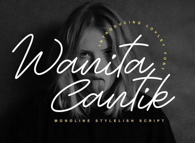 Wanita Cantik Monoline Stylish Font