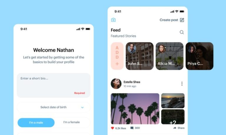 Social App UI Template For Figma