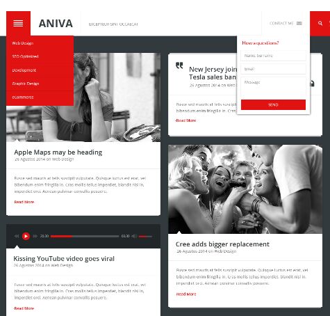 Aniva News Magazine Blog Templates PSD