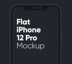 Flat iPhone 12 Pro Mockup For Sketch