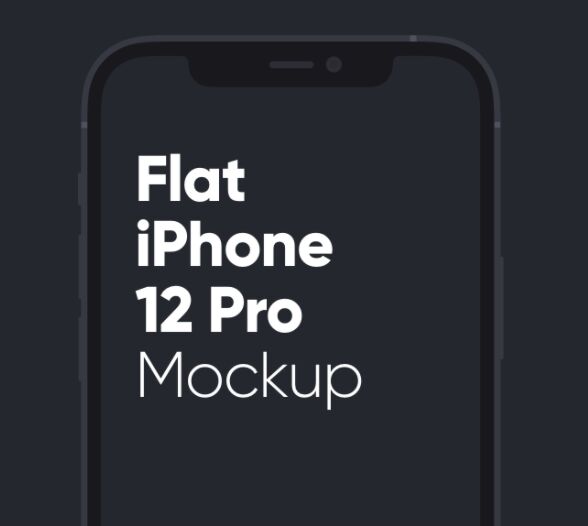 Flat iPhone 12 Pro Mockup For Sketch