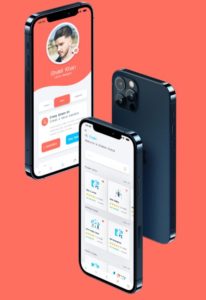 Floating iPhone 12 PSD Mockup