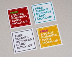 6 Square Card Mockups PSD