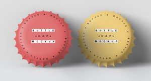 Realistic Bottle Cap Mockup PSD