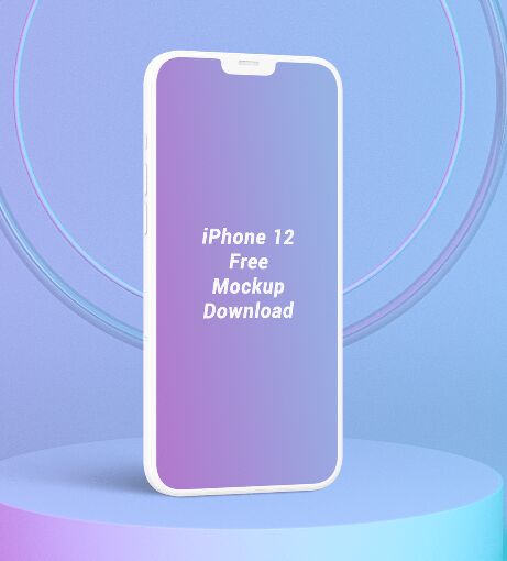 Minimal Standing iPhone 12 PSD Mockup