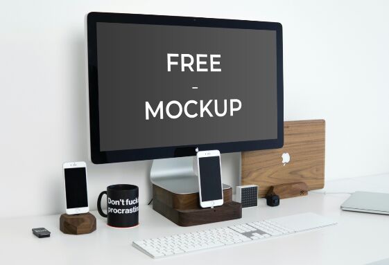 iMac Perspective Mockup PSD