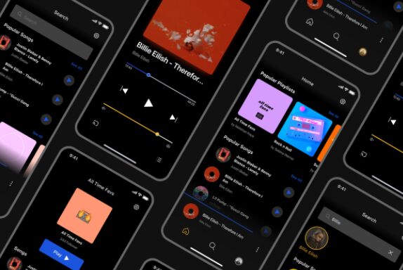 Dark Music App Design Figma