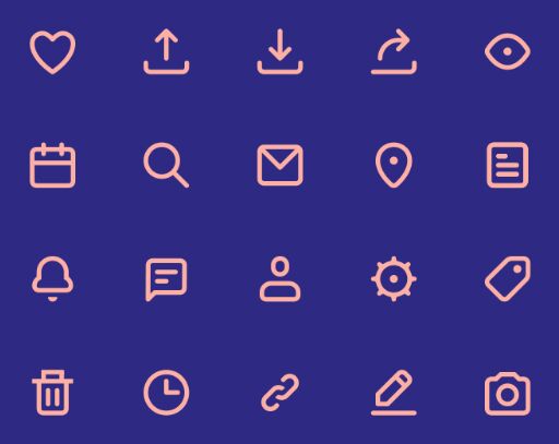 20 SVG Web Icons (Line Style)