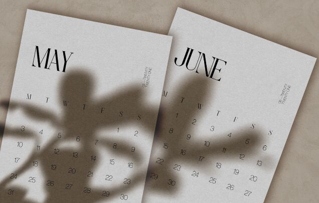 Minimal Light Calendar 2021 Vector Template