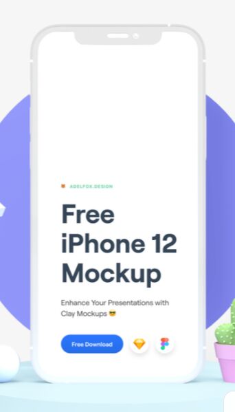 Download Free iPhone 12 Clay Mockup For Sketch & Figma - TitanUI