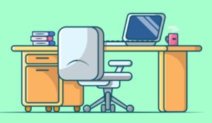 Work Space & Notebook Vector Illustrations