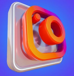 3D Instagram Icon PSD