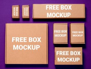 Corrugated Cardboard Box Mockup