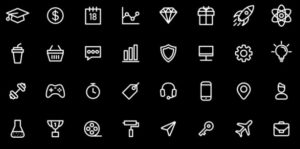 24 Stroke Line Icons Vector