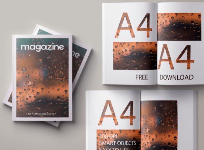 Download Free Easy A4 Magazine Mockup Psd Titanui