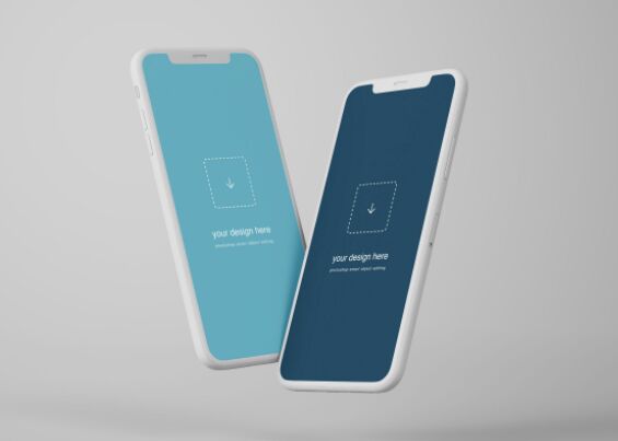 Flying iPhone X Mockup PSD Mockup