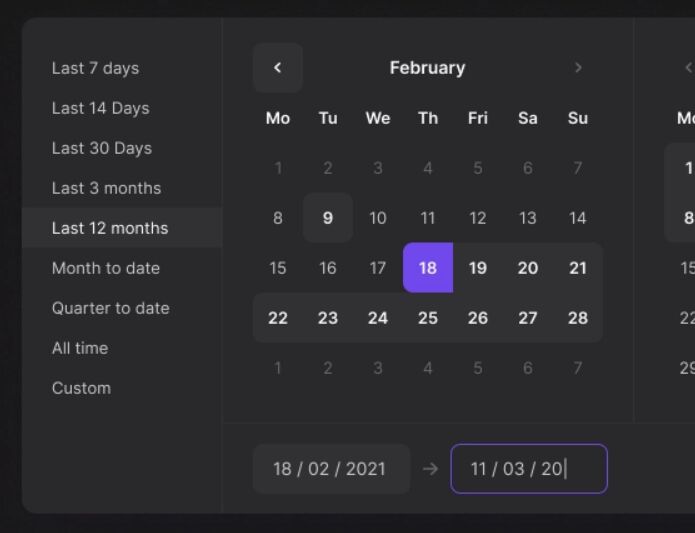 Date Picker UI Component Figma