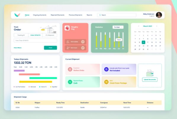 Shipment Dashboard UI Kit Adobe XD