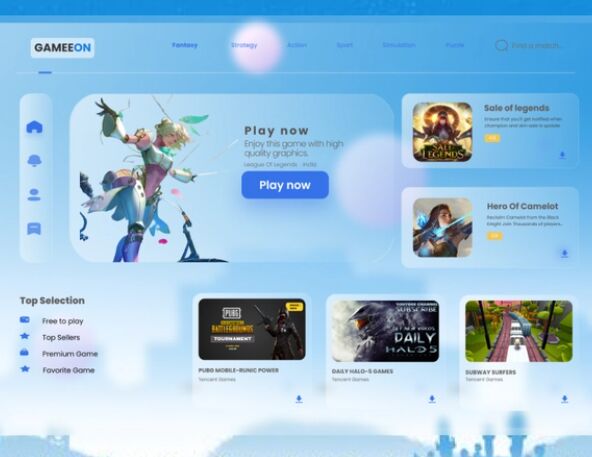 Glassmorphism Style Landing Page Templage Figma