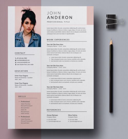 Modern Resume & Cover Letter PSD Mockups