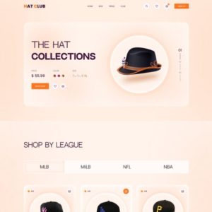 Hat E-commerce Landing Page UI Template Figma