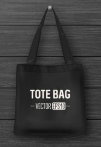 Black Tote Bag Mockup Vector