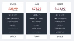 Pricing Table Template Set PSD