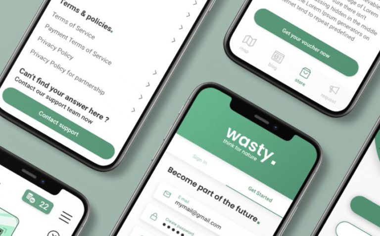 Wasty Mobile App UI Kit Adobe XD